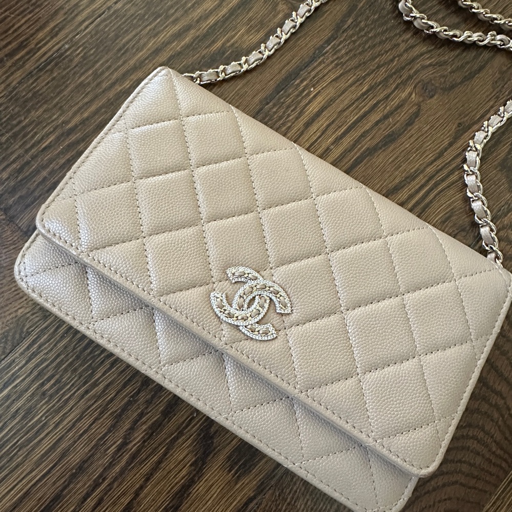 Chanel 22S Beige Crystal WOC